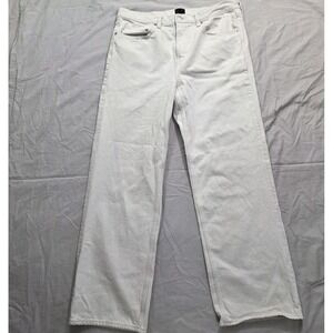H&M Mens Relaxed Fit Coupe Decontractee Cream Contractor Work Pants Jeans 36x32